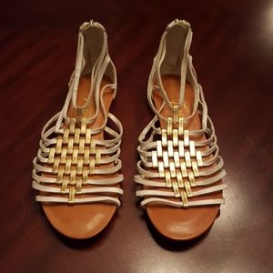 Fergie White & Gold Gladiator Sandal
